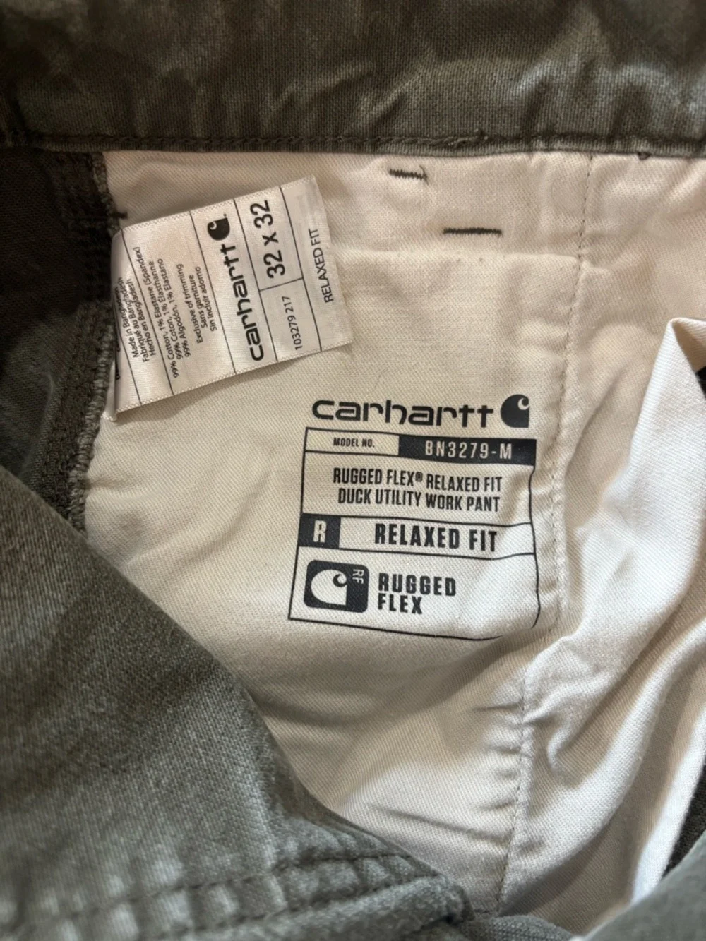Carhartt Men's Canvas Pants 32x32 Duck Utility Work Relaxed Fit Light Brown - Picture 4 of 8